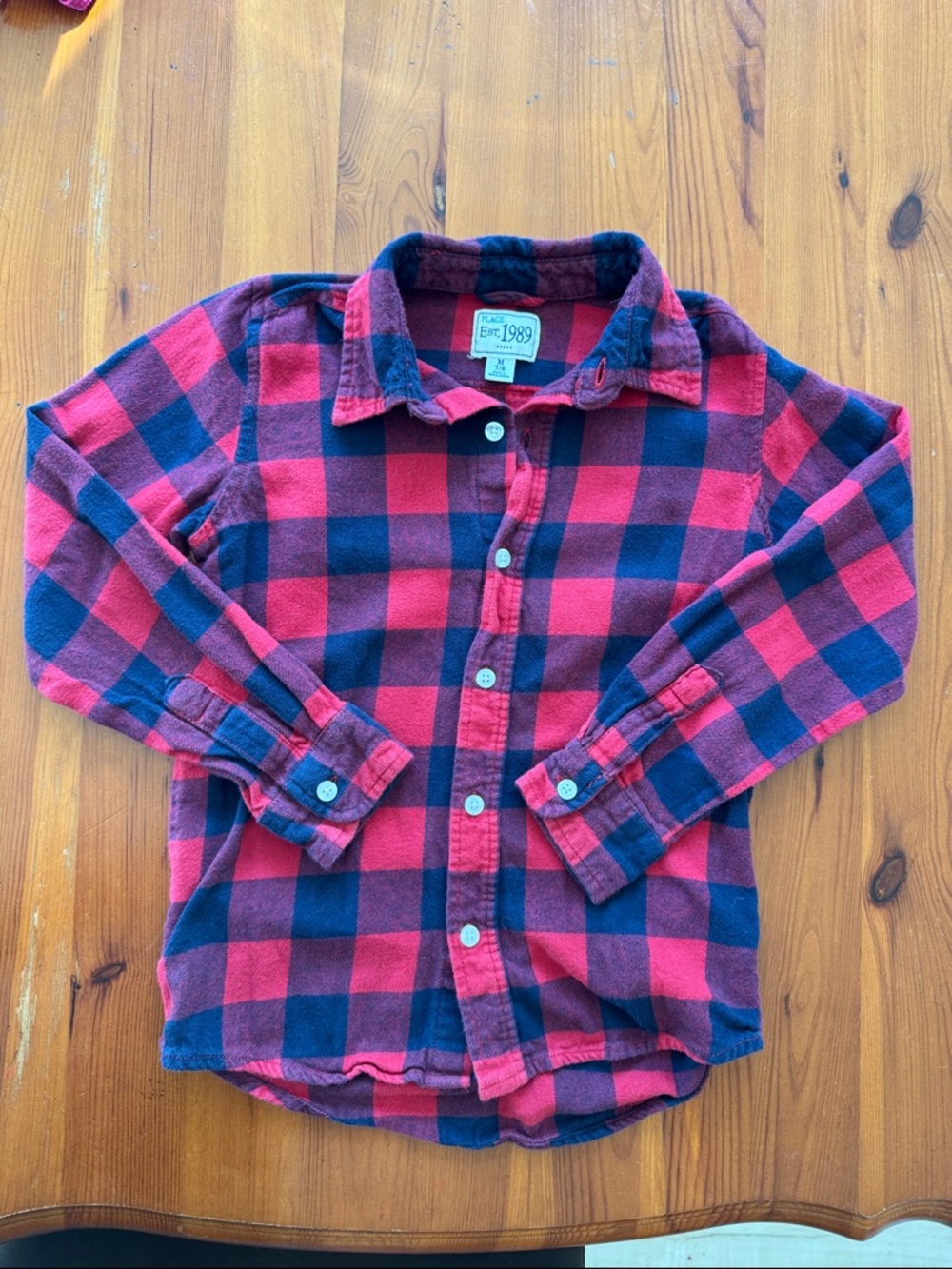 The Children's Place Red and Navy Buffalo Plaid Button-Down Shirt